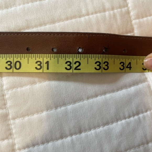 Vintage Genuine Alligator Belt Leather Camel Brown Brass Buckle 1.25” USA Made - Picture 13 of 13